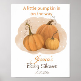 Póster de Bienvenida para Baby Shower de Calabaza