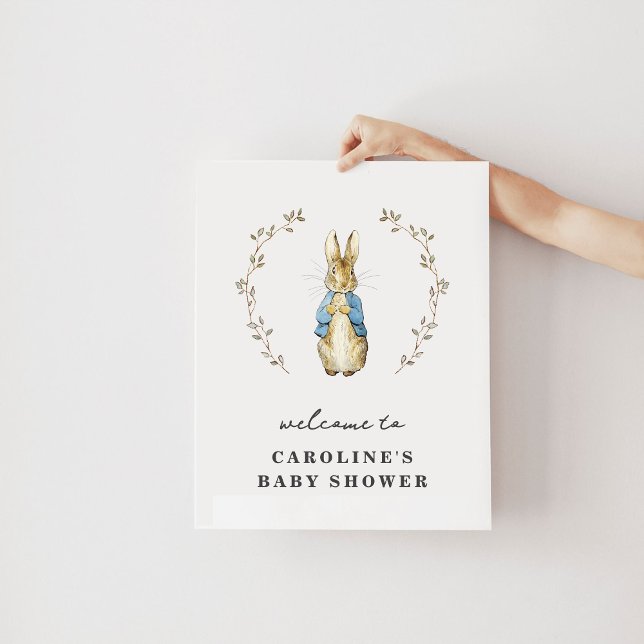 Póster de bienvenida para baby shower de conejito  (Subido por el creador)