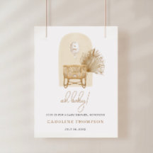 Póster de bienvenida para baby shower de guardería