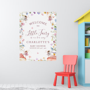 Póster de Bienvenida para Baby Shower de Jardín de