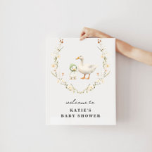 Póster de bienvenida para baby shower de Mamá Oca