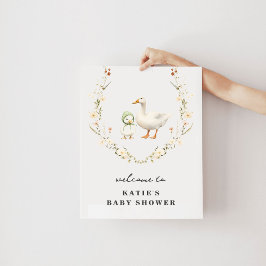 Póster de bienvenida para baby shower de Mamá Oca