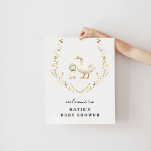 Póster de bienvenida para baby shower de Mamá Oca