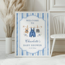 Póster de bienvenida para baby shower de niña Litt