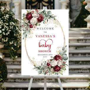 Póster de bienvenida para baby shower de vegetació