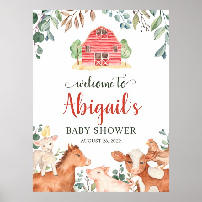 Póster de bienvenida para baby shower Desfile de a (Frente)