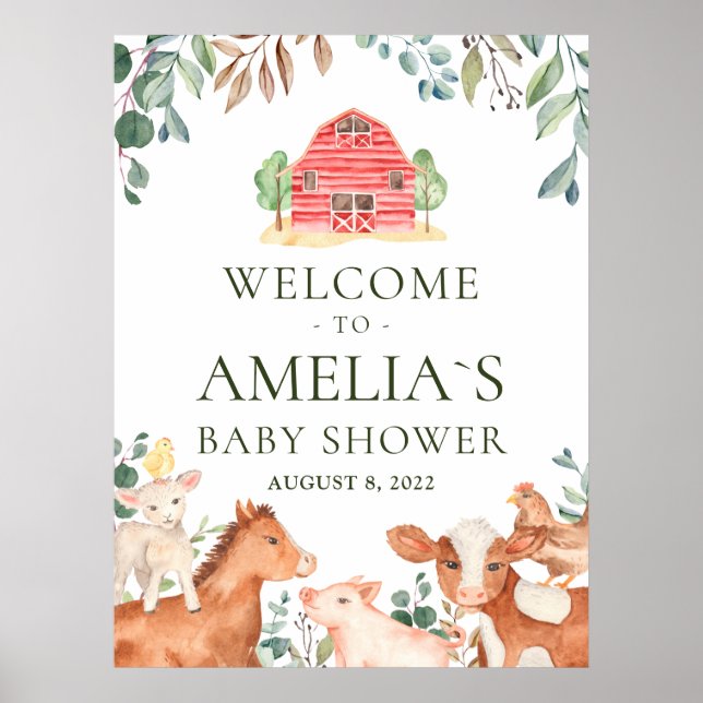 Póster de bienvenida para baby shower Desfile de a (Frente)
