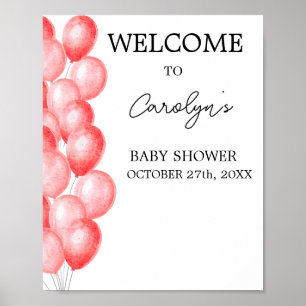 Póster de Bienvenida para Baby Shower Elegante