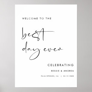 Póster de bienvenida para boda El Mejor Día de la