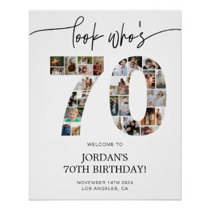 Póster de bienvenida para collage de fotos del 70