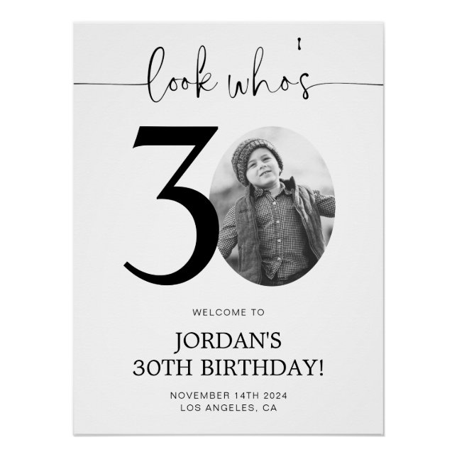 Póster de bienvenida para cumpleaños 30 | Mira qui (Anverso)