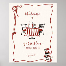 Póster de bienvenida para despedida de soltera Tha
