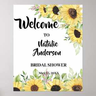Póster de bienvenida para ducha de novia con giras