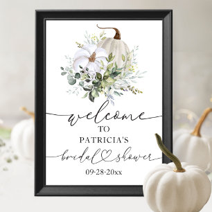 Póster de bienvenida para ducha de novia de otoño 