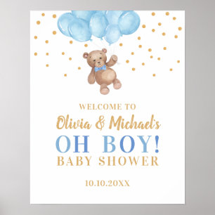 Póster de bienvenida para fiesta de baby shower Oh