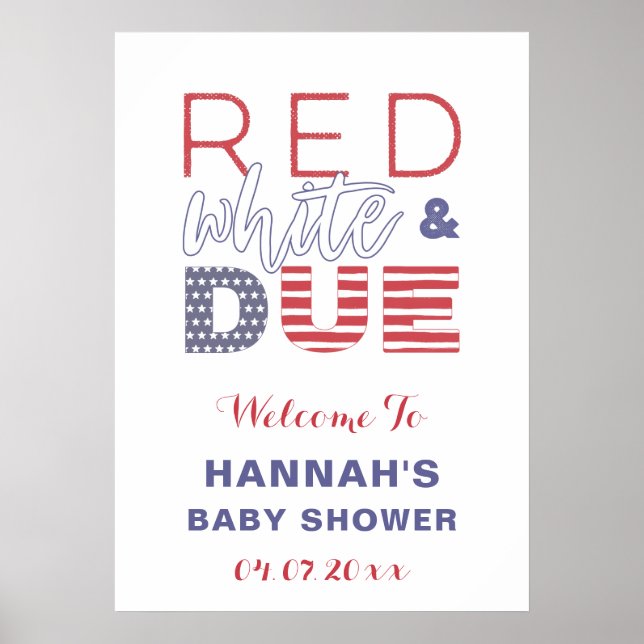 Póster de bienvenida para fiesta de baby shower Ro (Frente)
