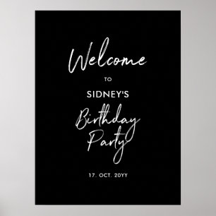 Póster de bienvenida para fiesta de cumpleaños mod