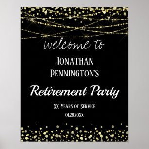 Póster de bienvenida para fiesta de jubilación