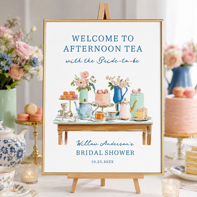 Póster de bienvenida para fiesta de té de despedid (Subido por el creador)