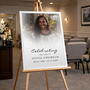 Póster de bienvenida para funeral de celebración d