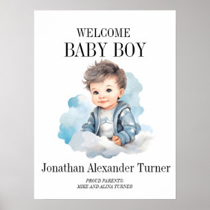 Póster de bienvenida para niño en la puerta del ho