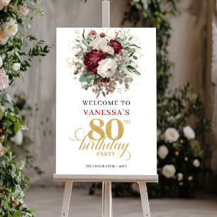 Póster de Bienvenida por el 80 Cumpleaños Boho Dee