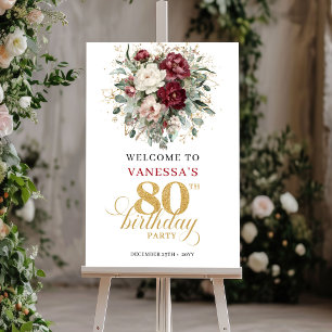 Póster de Bienvenida por el 80 Cumpleaños Boho Dee