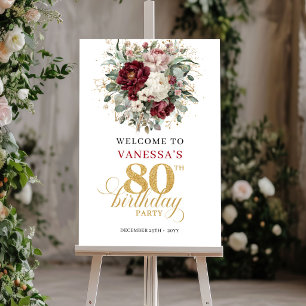 Póster de bienvenida por el 80 cumpleaños Chic Mar