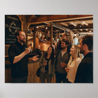 Póster de bienvenida y calidez de Golden Brewery
