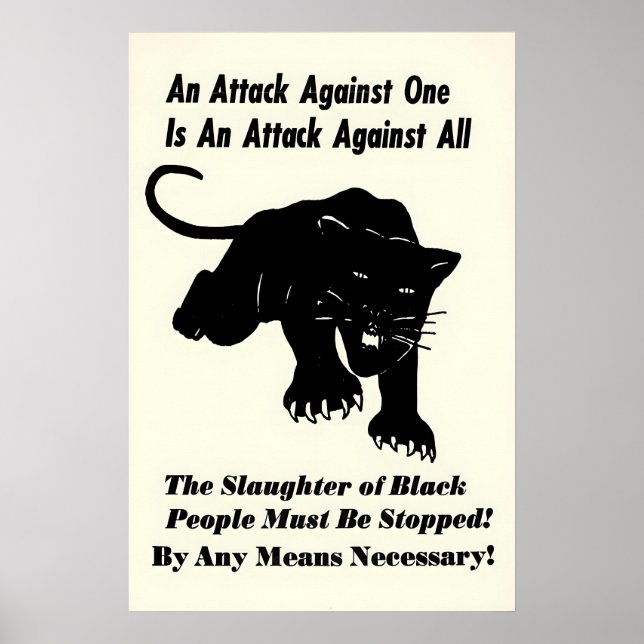 Póster de Black Panther 'Un ataque contra uno es u (Frente)