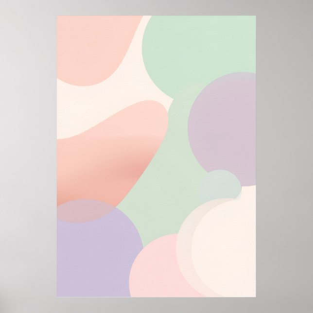 Póster de Blob Abstracto Pastel | Formas Orgánicas (Frente)