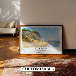 Póster de Block Island Rhode Island, Acuarela