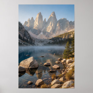 Póster de Blue Lake y Agujas de Granito