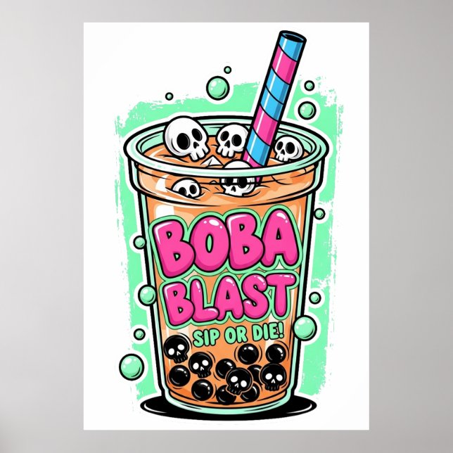 Póster de Boba Blast – ¡Bebe o Muere! (Frente)