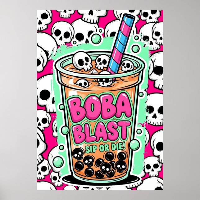 Póster de Boba Blast – ¡Bebe o Muere! (Frente)