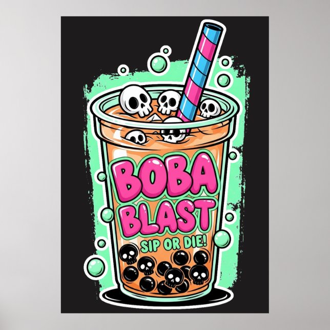 Póster de Boba Blast – ¡Bebe o Muere! (Frente)