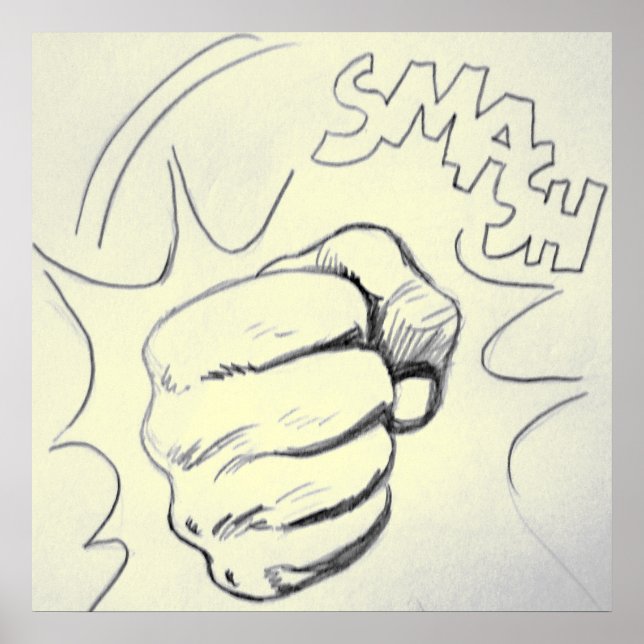 Poster de boceto de lápiz con boquilla de arte pop (Frente)