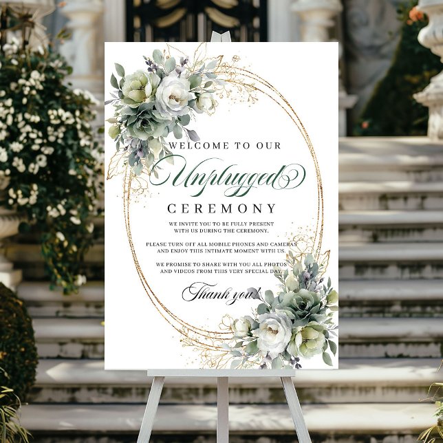 Póster de boda Bohemian Eucalyptus Unplugged (Bohemian Eucalyptus Unplugged Wedding Poster Sign)