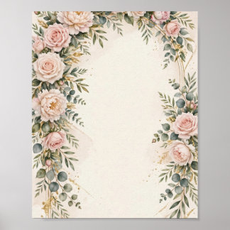 Póster de boda con arco floral elegante
