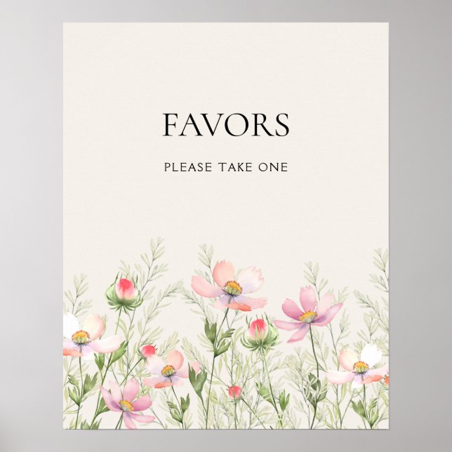 Póster de boda de flores silvestres (Frente)