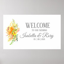 Póster de boda de ramo de verano bonito