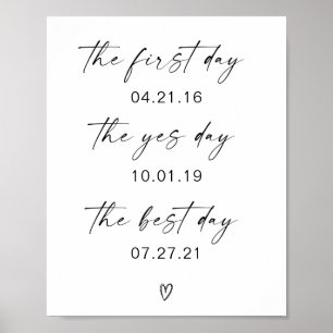 Póster de boda del primer día, día sí, mejor día