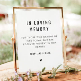 Póster de boda Minimalista En memoria amorosa de Z