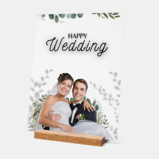 Póster de Boda – Novia y Novio Elegantes con Veget