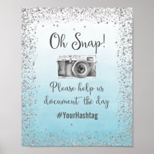 Póster de Boda Oh Snap Hashtag