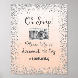 Póster de Boda Oh Snap Hashtag