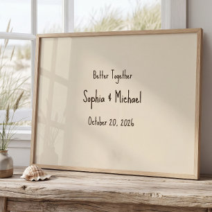 Póster de boda personalizado "Mejor juntos"