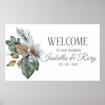 Póster de boda ramo boho bonito