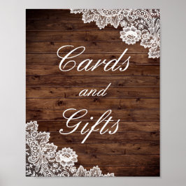 Póster de Boda Tarjetas y Regalos de Madera Rústic
