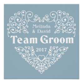 Poster de bodas y nombres personalizados de Team G